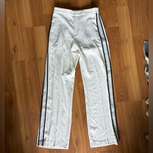ZARA cream coloured side stripe wide leg pants. Size small. Brand new with tags.